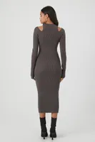 Shoulder Cut-Out Midi Sweater Dress