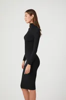 Turtleneck Bodycon Midi Sweater Dress