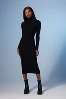 Turtleneck Bodycon Midi Sweater Dress