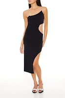 Robe midi asymÃ©trique avec dÃ©coupes et pierres du Rhin