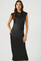 Satin Cowl Neck Midi Dress