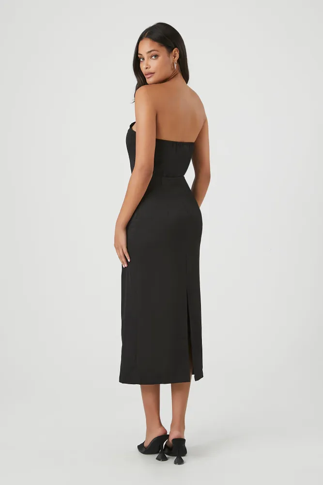 Notched Tube Midi Dress