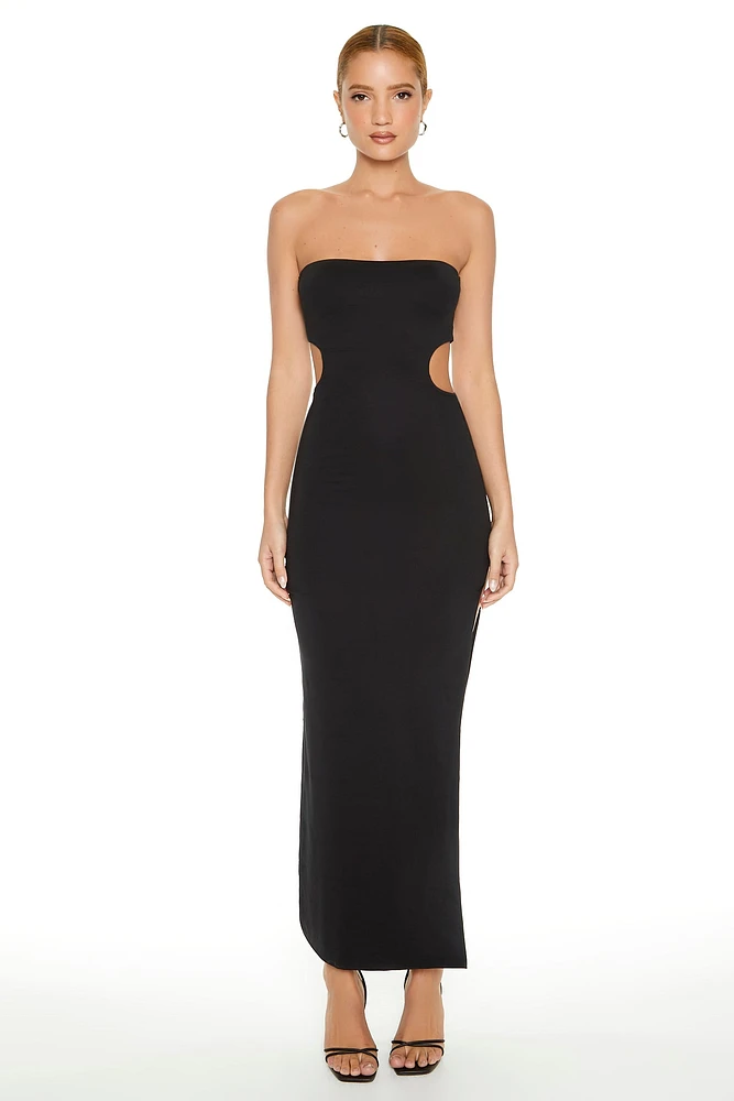 Sculpting Cut Out Strapless Maxi Dress