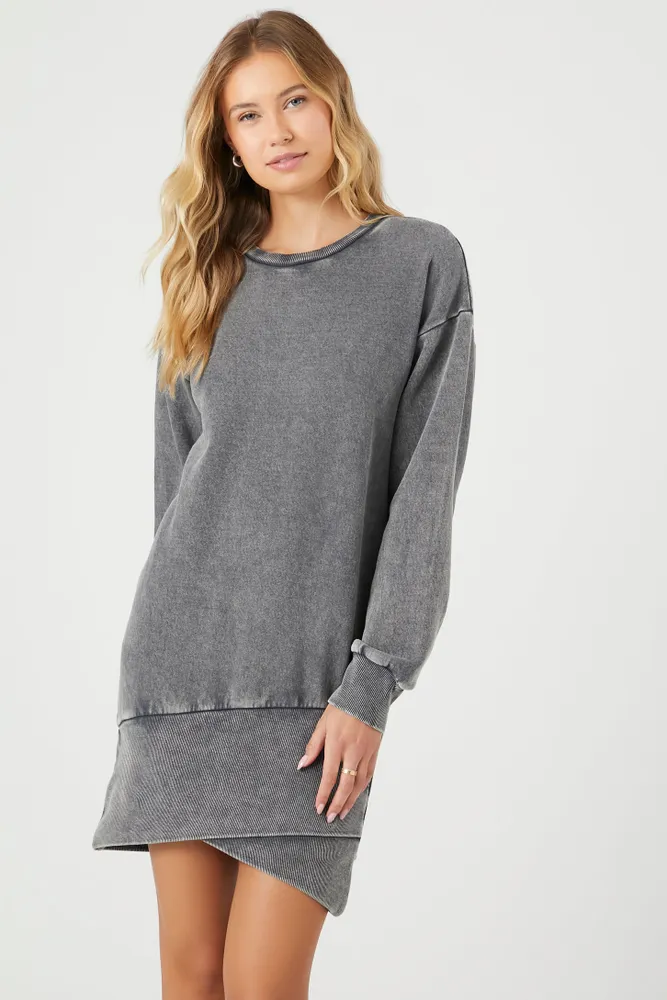 Fleece Sweatshirt Mini Dress