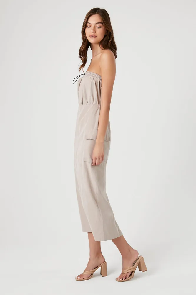 Drawstring Tube Maxi Dress