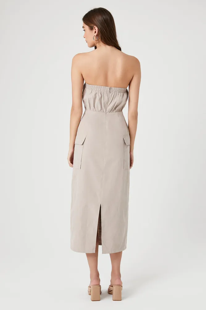 Drawstring Tube Maxi Dress