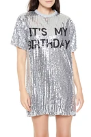 Robe t-shirt Ã  imprimÃ© Its My Birthday avec paillettes