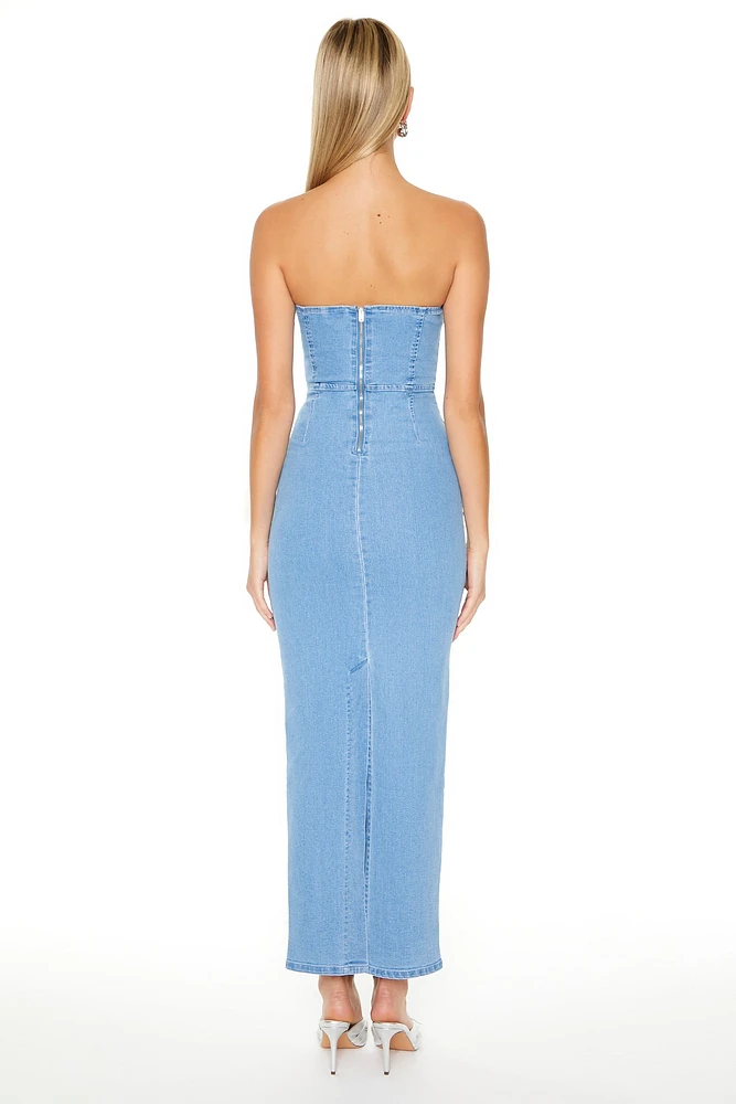 Denim Tube Maxi Dress