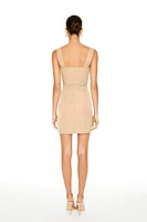 Nylon Zip-Up Cargo Mini Dress