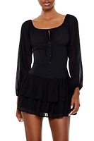 Layered Chiffon Corset Mini Dress