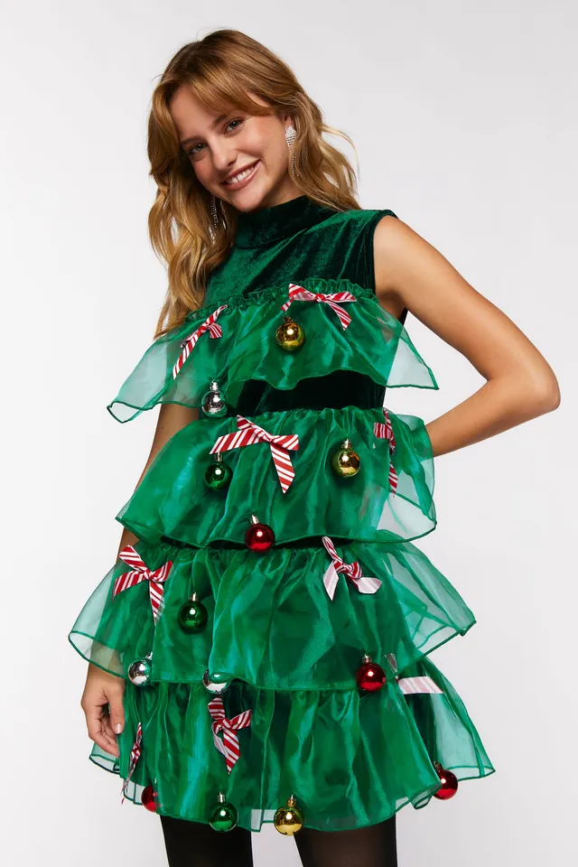 forever 21 christmas tree dress