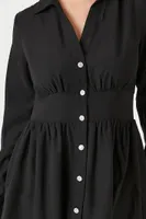 Button-Up Collared Mini Dress