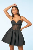 Caged Fit & Flare Mini Dress