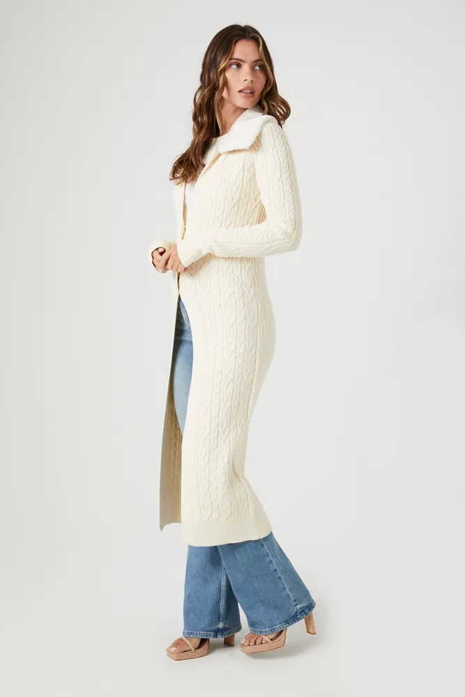 Mink Cable Knit Longline Jumper