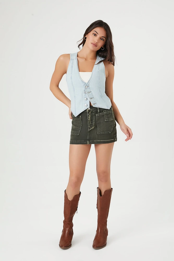 Button-Up Denim Vest