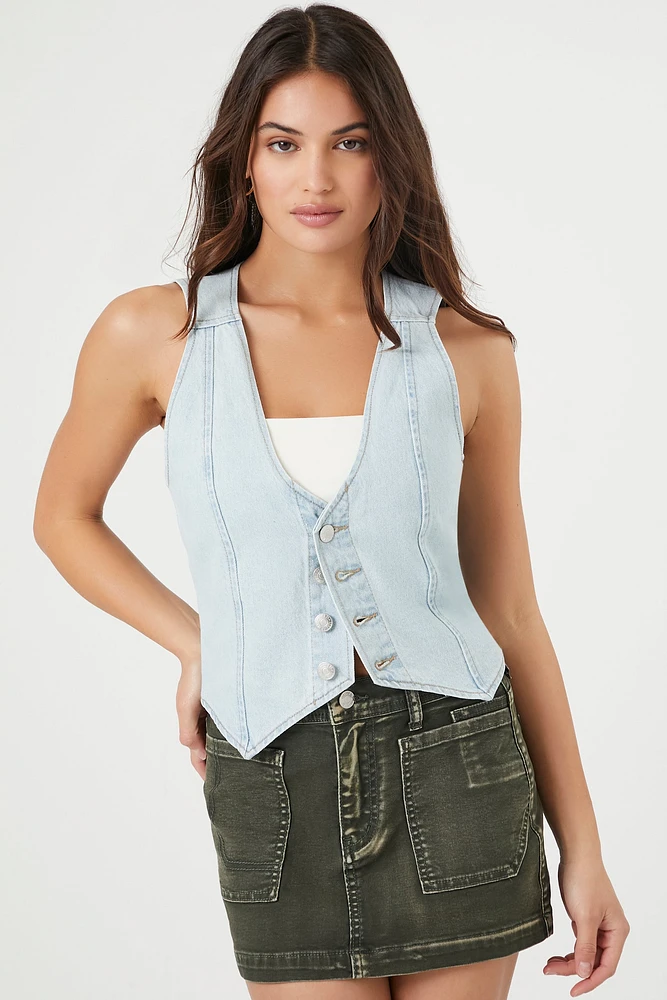 Button-Up Denim Vest