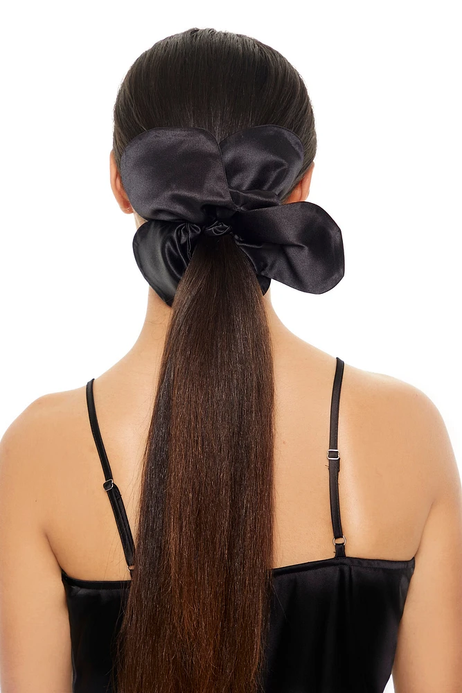 Satin Flower Hair Scrunchie