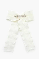 Crinkled Bow Hair Barrette