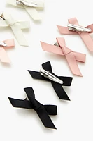 Ribbon Bow Hair Clip Set (8 Pcs)