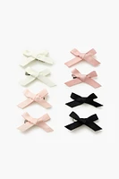 Ribbon Bow Hair Clip Set (8 Pcs)