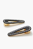 Rhinestone Tortoiseshell Hair Clips (2 Pcs)