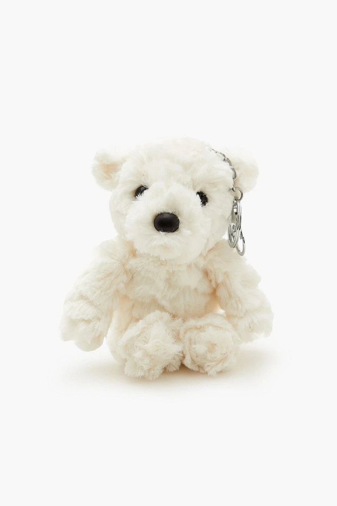 Faux Fur Teddy Bear Keychain