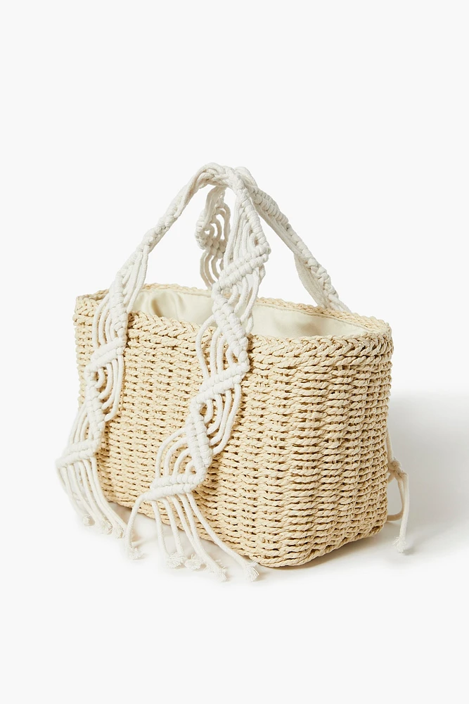 Crochet Straw Tote Bag