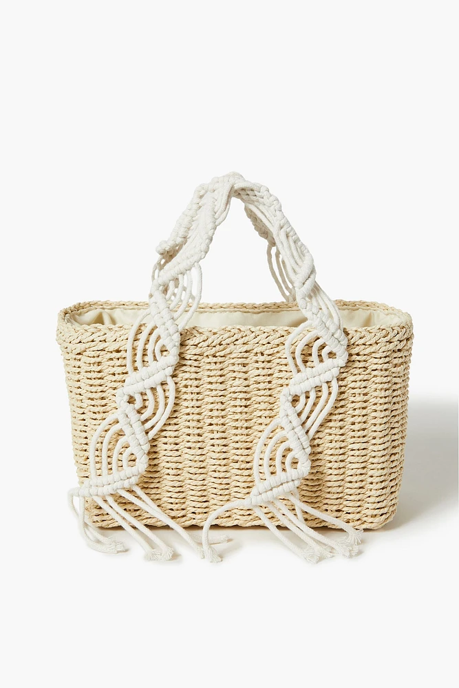 Crochet Straw Tote Bag