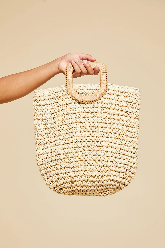 Woven Straw Clutch Bag