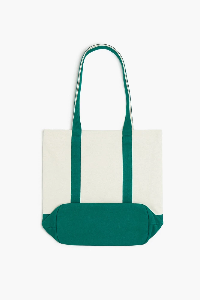 Two-Tone Embroidered LA Tote Bag