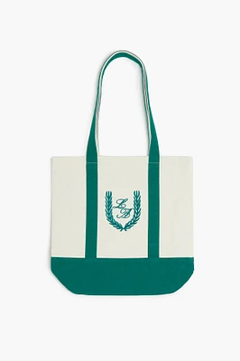 Two-Tone Embroidered LA Tote Bag