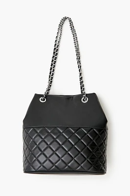 Quilted Faux Leather Tote Bag