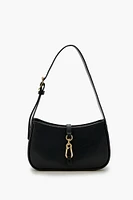 Faux Leather Carabiner Shoulder Bag