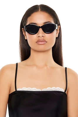 Studded Oval Frame Sunglasses