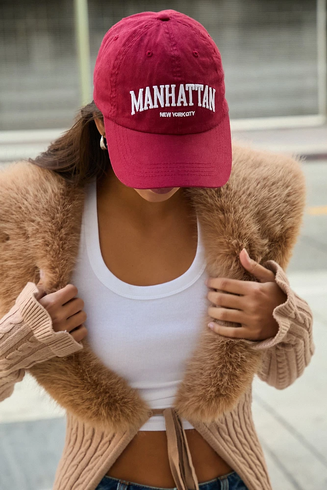 Manhattan Embroidered Baseball Hat