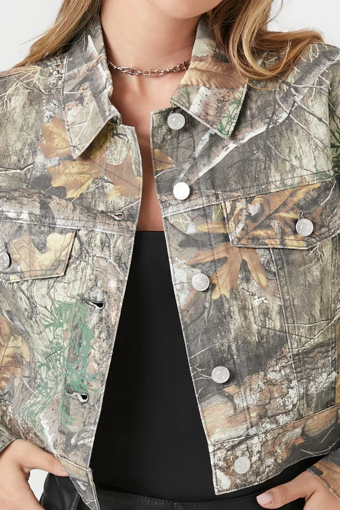 To The Limit Cropped Jacket - Camouflage