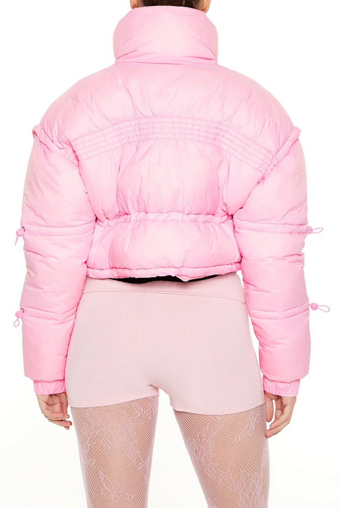 Blouson bouffant court rose