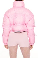 Blouson bouffant court rose