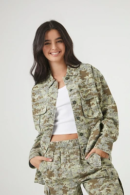 Oversized Camo Print Shacket