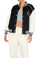 Blouson Letterman de style universitaire à imprimé Star Girl