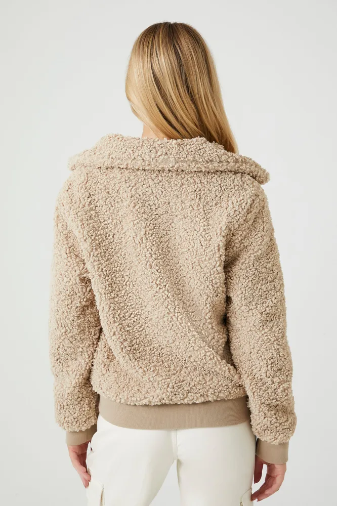 Forever 21 Sherpa Zip-Up Jacket