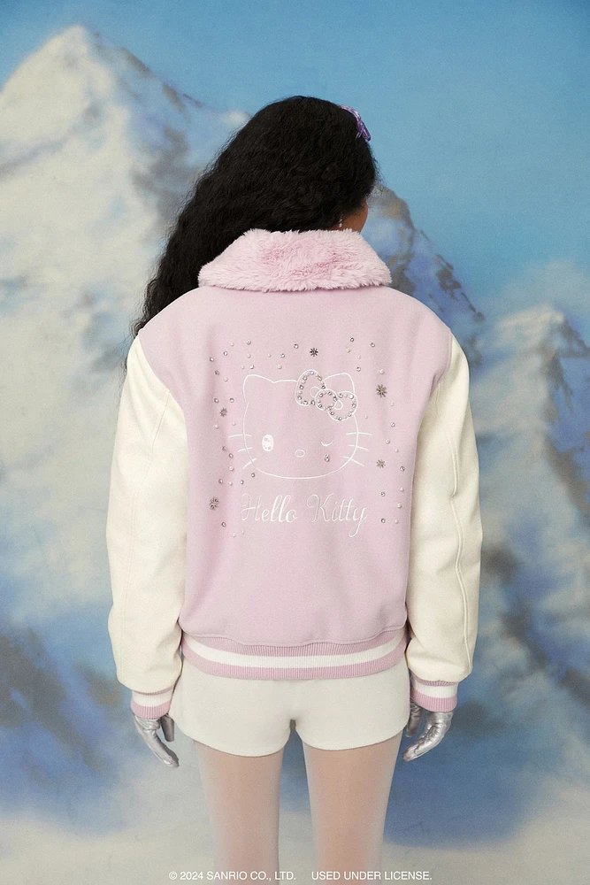 Blouson de style universitaire à imprimé Hello Kitty & Friends