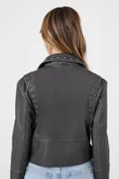 Studded Faux Leather Moto Jacket