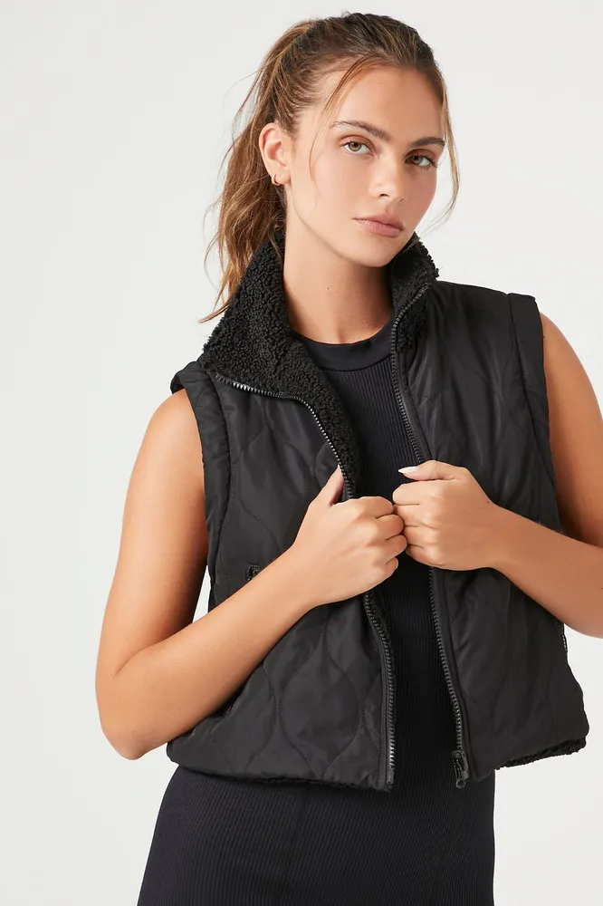 Zip Crop Puffer Vest