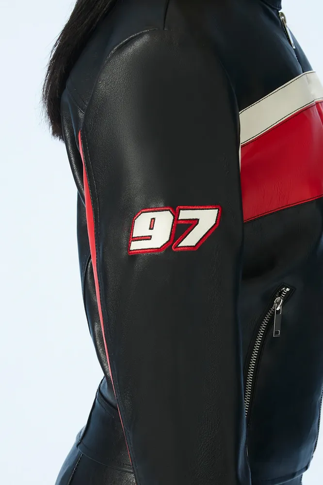 Moto Sport Faux Leather Jacket