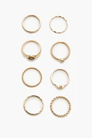 Rhinestone Ring Set (8 Pcs)