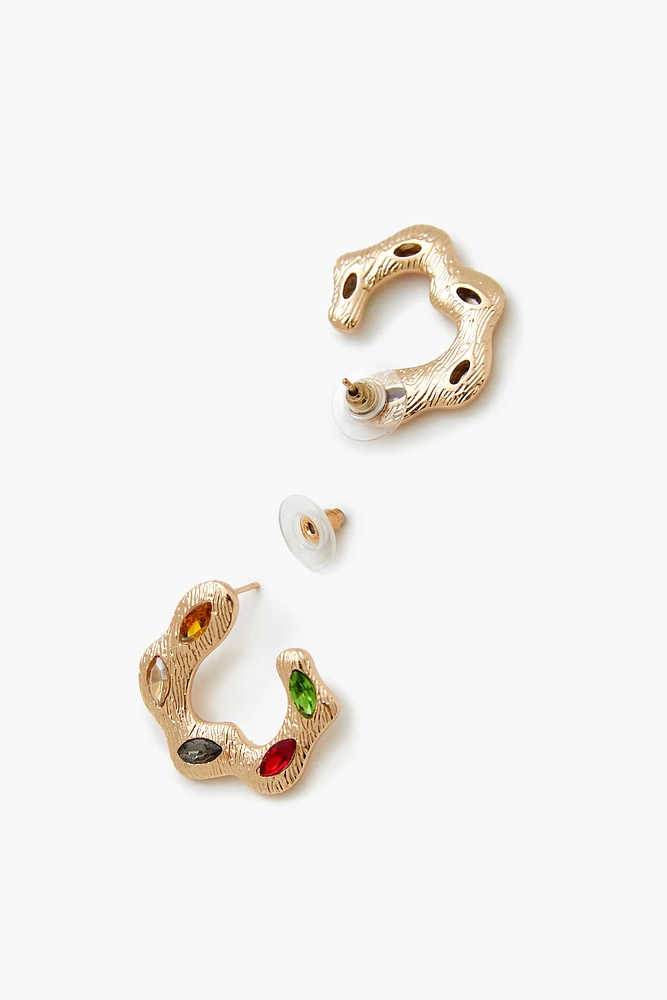 Faux Gem Geo Stud Earrings