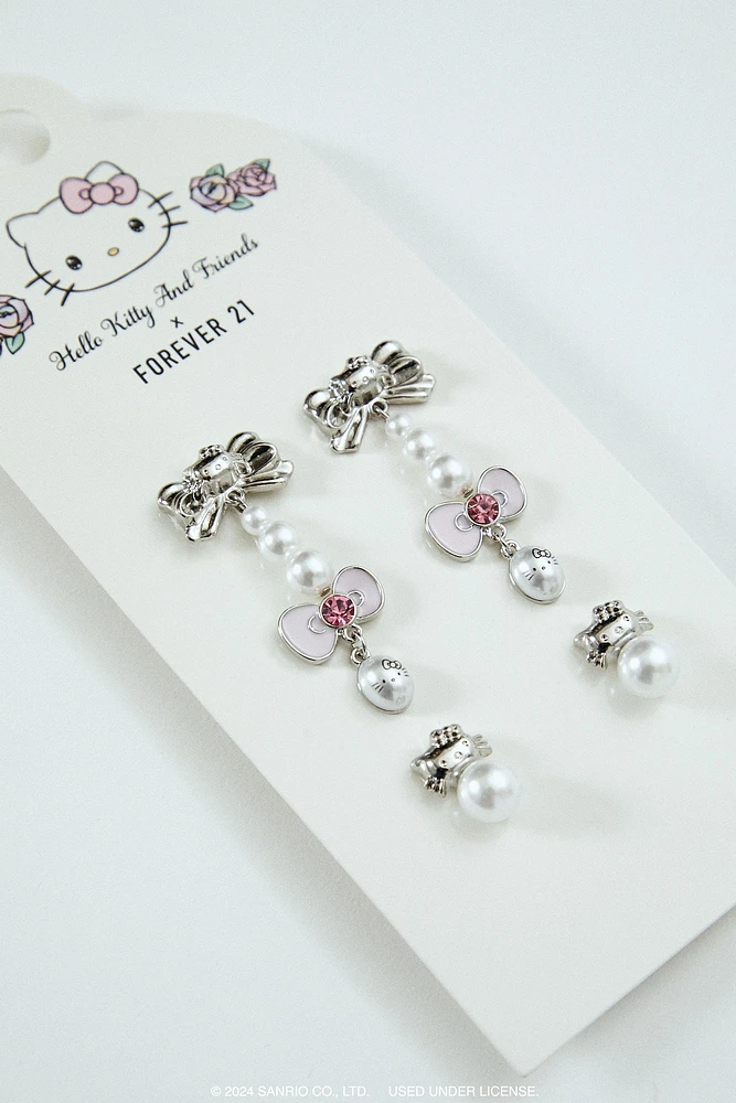 Hello Kitty Faux Pearl Earrings (3 Pack)