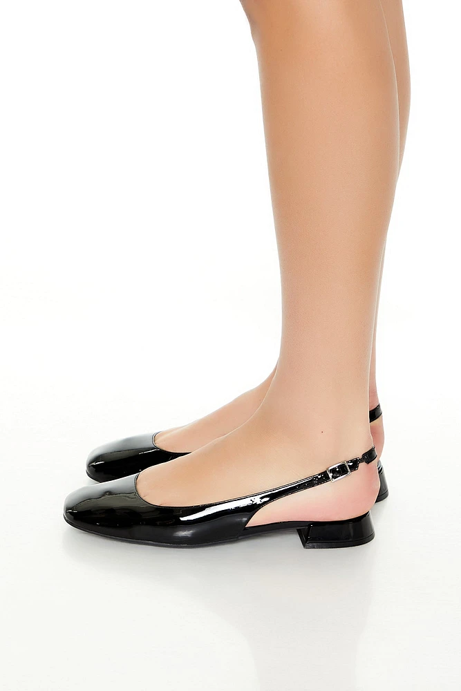 Faux Patent Leather Ballet Flats