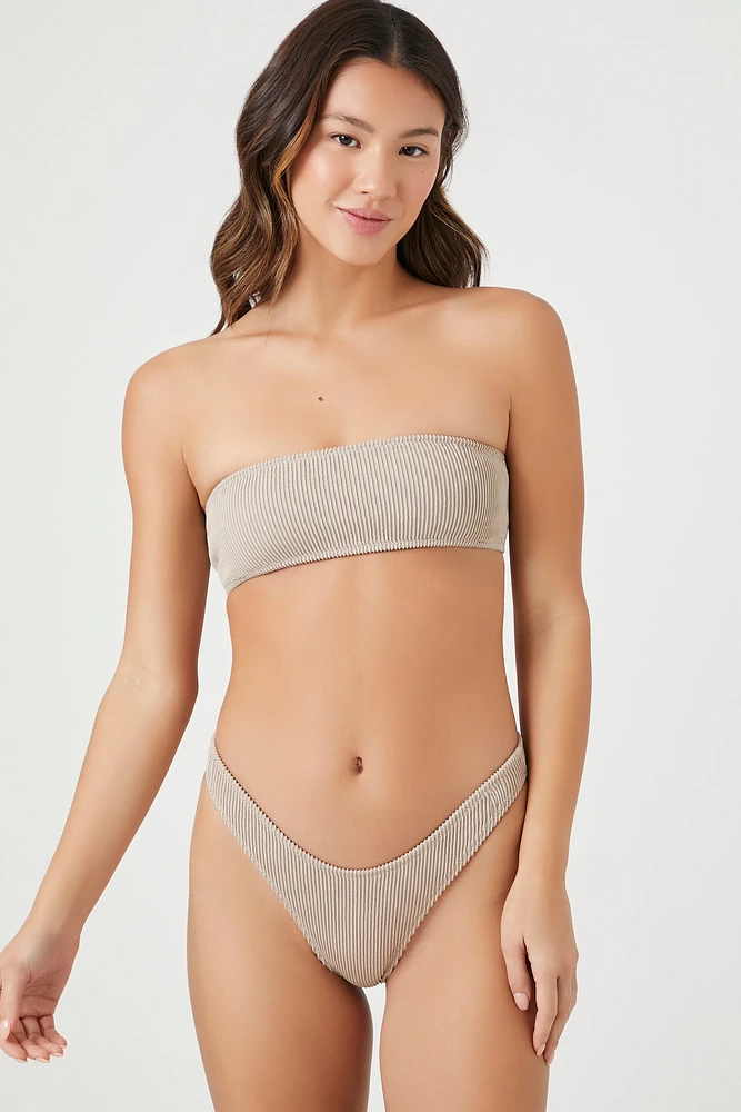 Seamless Ribbed Low Rise Bikini Bottom